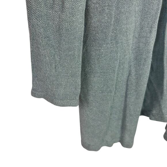 J. Jill Large Petite Blue Longline Linen Cardigan Sweater - Picture 5 of 7